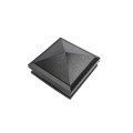 4.5" Sq Haven Low Voltage LED Lighted Vinyl Post Cap for Vinyl Fence and Railing (Warm White) Hammertone Black