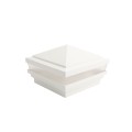 4.5" Sq Haven Low Voltage LED Lighted Vinyl Post Cap for Vinyl Fence and Railing (Warm White) White
