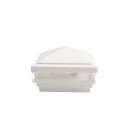 4.5" Sq Haven Low Voltage LED Lighted Vinyl Post Cap for Vinyl Fence and Railing (Warm White) White