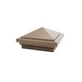 4.5" Sq. Haven Style Vinyl Post Cap for Vinyl Fence and Railing (Antique Gold)