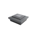 4" Sq. Cape May Downward Solar LED Lighted Vinyl Post Cap for Vinyl Fence and Railing (Antique Gray)
