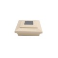 4" Sq. Cape May Downward Solar LED Lighted Vinyl Post Cap for Vinyl Fence and Railing (Beige)