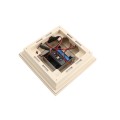 4" Sq. Cape May Downward Solar LED Lighted Vinyl Post Cap for Vinyl Fence and Railing (Beige)