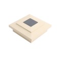 4" Sq. Cape May Downward Solar LED Lighted Vinyl Post Cap for Vinyl Fence and Railing (Beige)