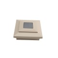 4" Sq. Cape May Downward Solar LED Lighted Vinyl Post Cap for Vinyl Fence and Railing (Khaki)