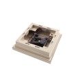 4" Sq. Cape May Downward Solar LED Lighted Vinyl Post Cap for Vinyl Fence and Railing (Khaki)
