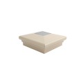 4" Sq. Neptune Downward Solar LED Lighted Vinyl Post Cap for Vinyl Fence and Railing (Almond)