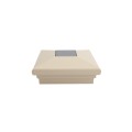 4" Sq. Neptune Downward Solar LED Lighted Vinyl Post Cap for Vinyl Fence and Railing (Almond)