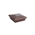 4" Sq. Neptune Downward Solar LED Lighted Vinyl Post Cap for Vinyl Fence and Railing (Antique Copper)