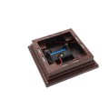 4" Sq. Neptune Downward Solar LED Lighted Vinyl Post Cap for Vinyl Fence and Railing (Antique Copper)