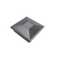 4" Sq. Neptune Downward Solar LED Lighted Vinyl Post Cap for Vinyl Fence and Railing (Antique Gray)