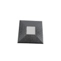 4" Sq. Neptune Downward Solar LED Lighted Vinyl Post Cap for Vinyl Fence and Railing (Antique Gray)
