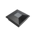 4" Sq. Neptune Downward Solar LED Lighted Vinyl Post Cap for Vinyl Fence and Railing (Hammertone Black)