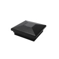 4" Sq. Neptune Downward Solar LED Lighted Vinyl Post Cap for Vinyl Fence and Railing (Hammertone Black)
