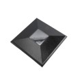 4" Sq. Neptune Downward Solar LED Lighted Vinyl Post Cap for Vinyl Fence and Railing (Hammertone Black)