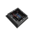4" Sq. Neptune Downward Solar LED Lighted Vinyl Post Cap for Vinyl Fence and Railing (Hammertone Black)