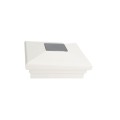 4" Sq. Neptune Downward Solar LED Lighted Vinyl Post Cap for Vinyl Fence and Railing (White)