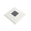4" Sq. Neptune Downward Solar LED Lighted Vinyl Post Cap for Vinyl Fence and Railing (White)