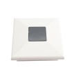4" Sq. Neptune Downward Solar LED Lighted Vinyl Post Cap for Vinyl Fence and Railing (White)