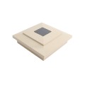 5" Sq. Cape May Downward Solar LED Lighted Vinyl Post Cap for Vinyl Fence and Railing (Almond)