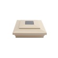 5" Sq. Cape May Downward Solar LED Lighted Vinyl Post Cap for Vinyl Fence and Railing (Almond)