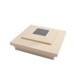 5" Sq. Cape May Downward Solar LED Lighted Vinyl Post Cap for Vinyl Fence and Railing (Beige)