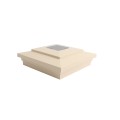 5" Sq. Cape May Downward Solar LED Lighted Vinyl Post Cap for Vinyl Fence and Railing (Beige)