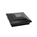5" Sq. Cape May Downward Solar LED Lighted Vinyl Post Cap for Vinyl Fence and Railing (Hammertone Black)