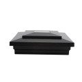 5" Sq. Cape May Downward Solar LED Lighted Vinyl Post Cap for Vinyl Fence and Railing (Hammertone Black)