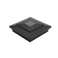 5" Sq. Cape May Downward Solar LED Lighted Vinyl Post Cap for Vinyl Fence and Railing (Hammertone Black)