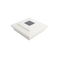 5" Sq. Cape May Downward Solar LED Lighted Vinyl Post Cap for Vinyl Fence and Railing (White)