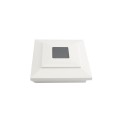 5" Sq. Cape May Downward Solar LED Lighted Vinyl Post Cap for Vinyl Fence and Railing (White)