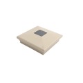 5" Sq. Neptune Downward Solar LED Lighted Vinyl Post Cap for Vinyl Fence and Railing (Almond)