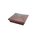 5" Sq. Neptune Downward Solar LED Lighted Vinyl Post Cap for Vinyl Fence and Railing (Antique Copper)