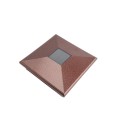 5" Sq. Neptune Downward Solar LED Lighted Vinyl Post Cap for Vinyl Fence and Railing (Antique Copper)
