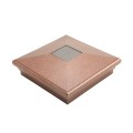 5" x 5" Neptune Downward Solar LED Lighted Vinyl Post Cap - Antique Copper