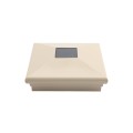 5" Sq. Neptune Downward Solar LED Lighted Vinyl Post Cap for Vinyl Fence and Railing (Beige) (simple6)