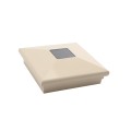 5" Sq. Neptune Downward Solar LED Lighted Vinyl Post Cap for Vinyl Fence and Railing (Beige) (simple6)