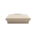5" Sq. Neptune Downward Solar LED Lighted Vinyl Post Cap for Vinyl Fence and Railing (Beige) (simple6)