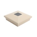 5" Sq. Neptune Downward Solar LED Lighted Vinyl Post Cap for Vinyl Fence and Railing (Beige) (simple6)