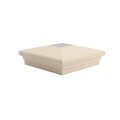 5" Sq. Neptune Downward Solar LED Lighted Vinyl Post Cap for Vinyl Fence and Railing (Beige) (simple6)