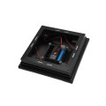5" Sq. Neptune Downward Solar LED Lighted Vinyl Post Cap for Vinyl Fence and Railing (Hammertone Black)