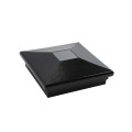 5" Sq. Neptune Downward Solar LED Lighted Vinyl Post Cap for Vinyl Fence and Railing (Hammertone Black)