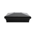 5" Sq. Neptune Downward Solar LED Lighted Vinyl Post Cap for Vinyl Fence and Railing (Hammertone Black)