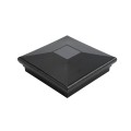 5" Sq. Neptune Downward Solar LED Lighted Vinyl Post Cap for Vinyl Fence and Railing (Hammertone Black)