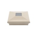 5" Sq. Neptune Downward Solar LED Lighted Vinyl Post Cap for Vinyl Fence and Railing