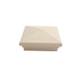 4" Sq. Neptune Downward Low Voltage LED Lighted Post Cap for Vinyl Fence and Railing (Warm White) Almond