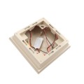 4" Sq. Neptune Downward Low Voltage LED Lighted Post Cap for Vinyl Fence and Railing (Warm White) Almond