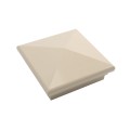 4" Sq. Neptune Downward Low Voltage LED Lighted Post Cap for Vinyl Fence and Railing (Cool White) Almond