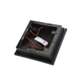 4" Sq. Neptune Downward Low Voltage LED Lighted Post Cap for Vinyl Fence and Railing (Warm White) Hammertone Blac